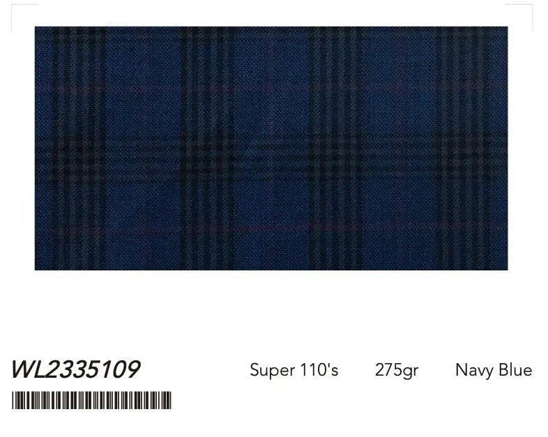 Navy Windowpane Check Super 110’s Wool Suit – 275g Refined Tailoring