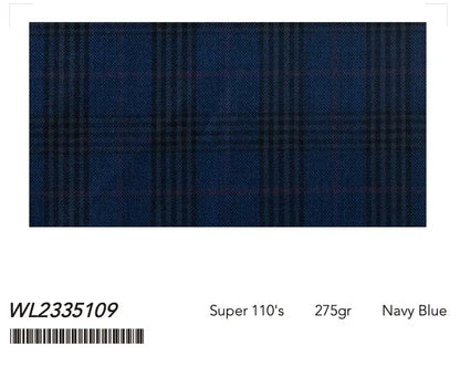 Navy Windowpane Check Super 110’s Wool Suit – 275g Refined Tailoring