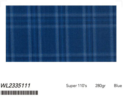 Blue Windowpane Super 110’s Wool Suit – 280g Contemporary Tailoring