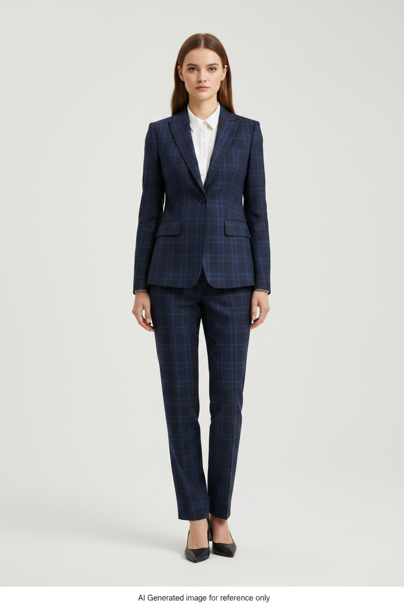 Blue Windowpane Check Super 110's Wool – 280g | Premium Suiting & Tailoring Wool