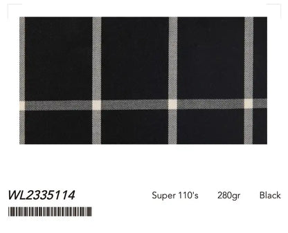 Black Bold Windowpane Super 110’s Wool Suit – 280g Statement Tailoring