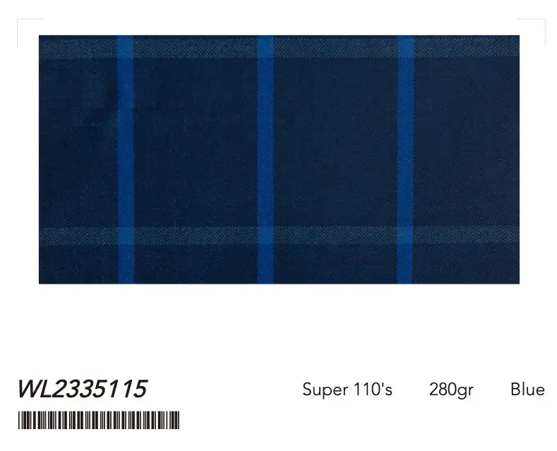 Blue Statement Windowpane Super 110’s Wool Suit – 280g Modern Tailoring