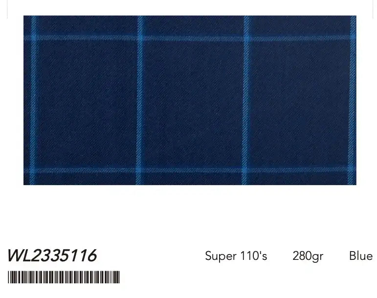 Blue Large Windowpane Super 110’s Wool Suit – 280g Statement Tailoring