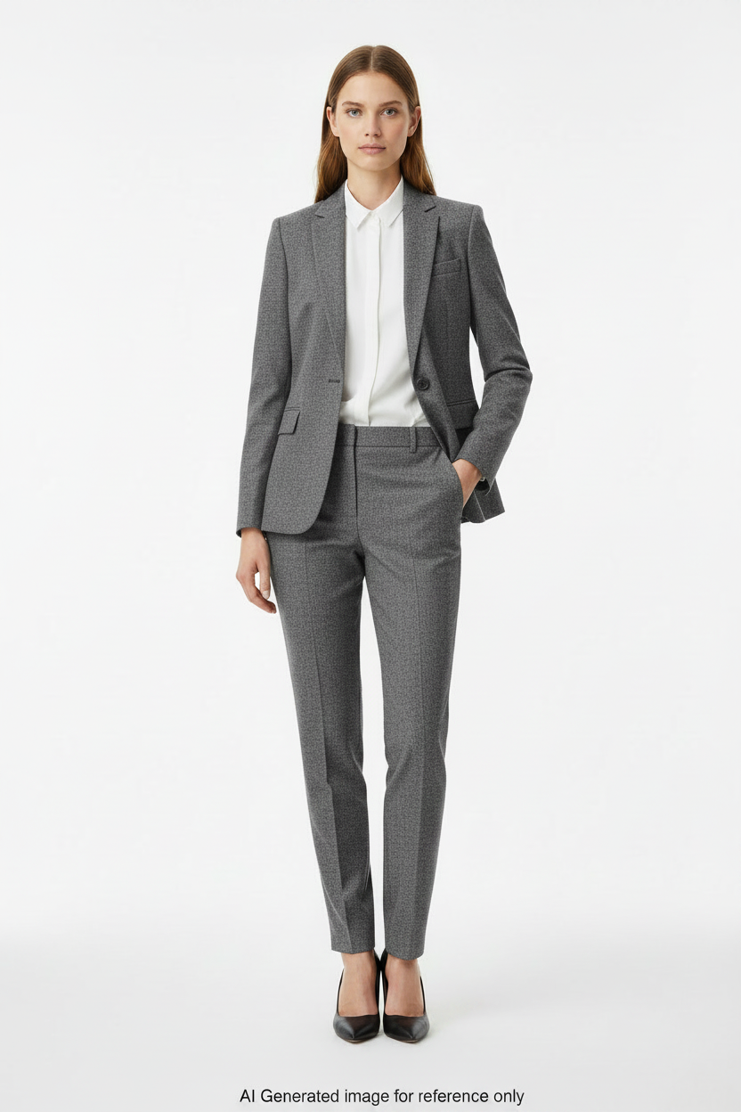 Mid Grey Super 110's Wool – 340g | Bespoke Women's Suit & Separates