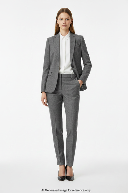 Mid Grey Super 110's Wool – 340g | Bespoke Women's Suit & Separates
