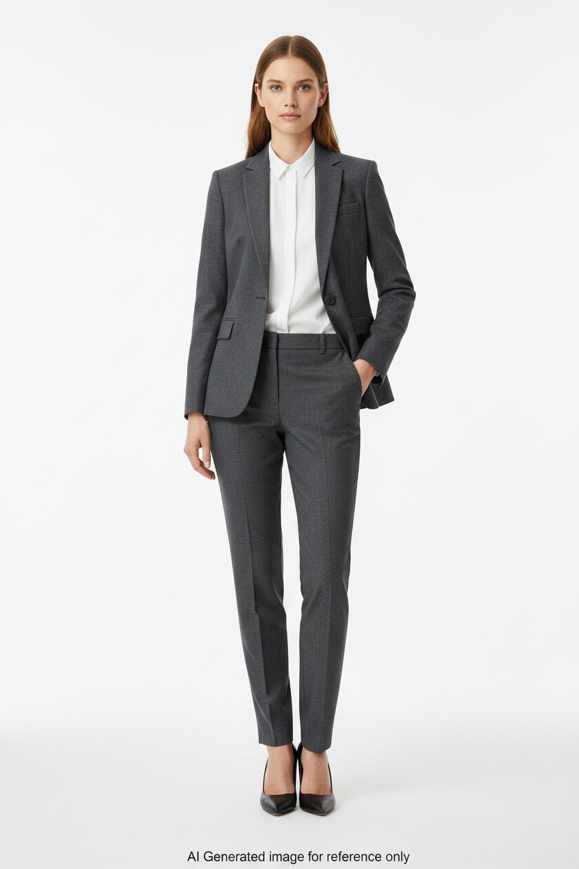 Mid Grey Super 110's Wool – 340g | Bespoke Women's Suit & Separates