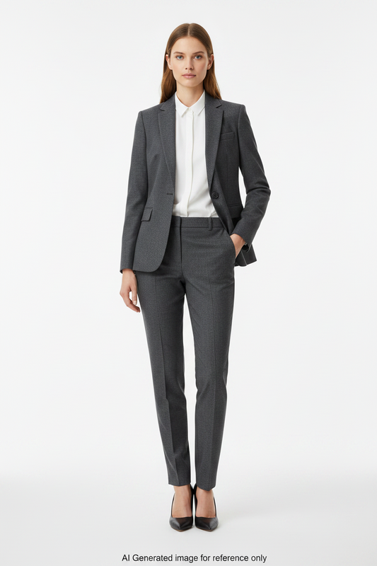 Mid Grey Super 110's Wool – 340g | Bespoke Women's Suit & Separates
