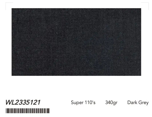 Dark Grey Super 110’s Wool Suit – 340g Premium Tailoring