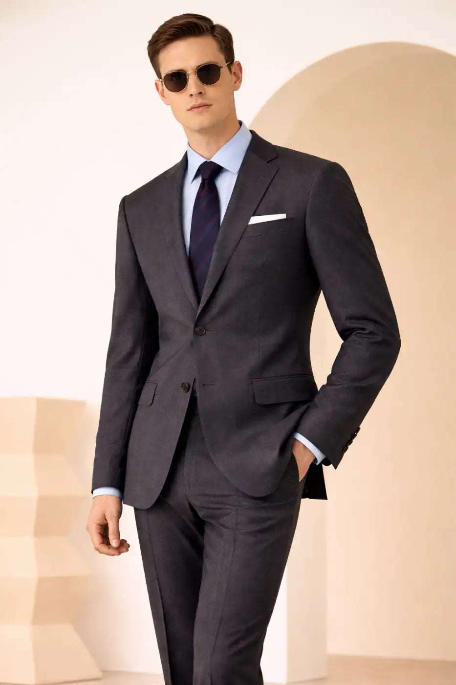 Dark Grey Super 110’s Wool Suit – 340g Premium Tailoring