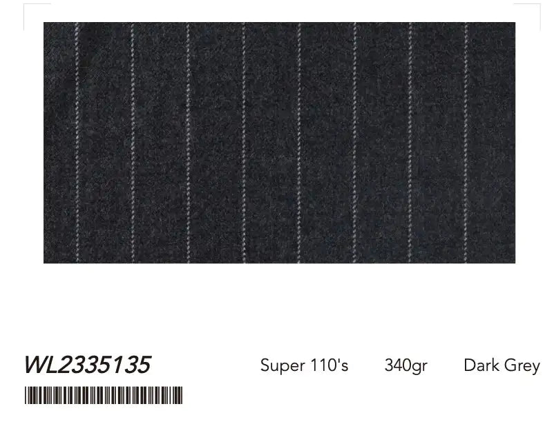 Dark Grey Fine Pinstripe Super 110’s Wool Suit – 340g Executive Tailoring