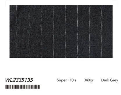 Dark Grey Fine Pinstripe Super 110’s Wool Suit – 340g Executive Tailoring