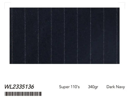 Dark Navy Fine Pinstripe Super 110’s Wool Suit – 340g Executive Tailoring
