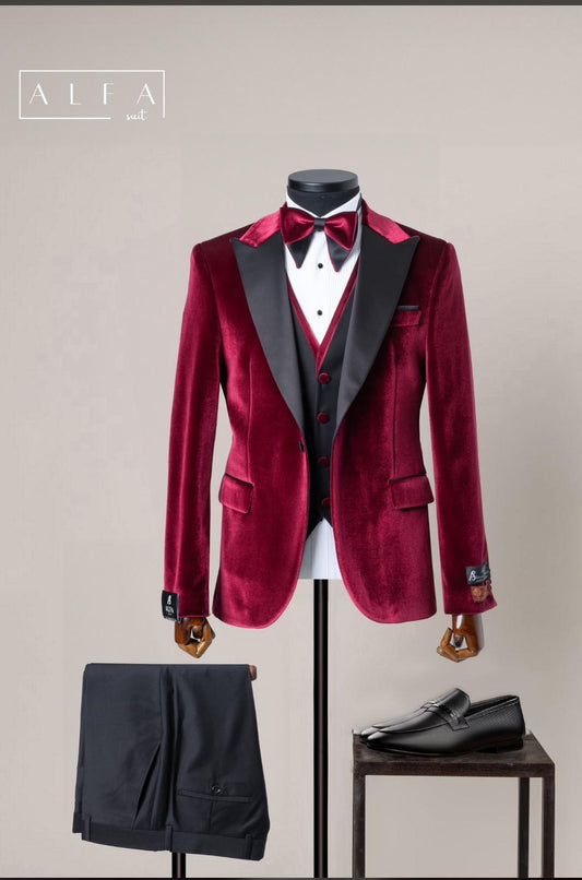 Turkish Wedding Jaquard Suit Wholesale: Authentic 3-Piece Elegance for Discerning Retailers - 6 Suit Pack (Model: AA_Tur_Jak_4_116)