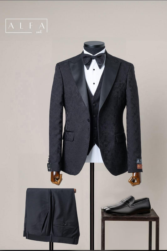 Turkish Wedding Jaquard Suit Wholesale: Authentic 3-Piece Elegance for Discerning Retailers - 6 Suit Pack (Model: AA_Tur_Jak_4_119)