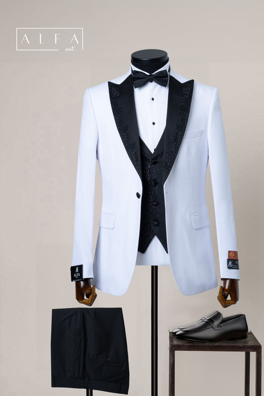 Turkish Wedding Jaquard Suit Wholesale: Authentic 3-Piece Elegance for Discerning Retailers - 6 Suit Pack (Model: AA_Tur_Jak_4_3)