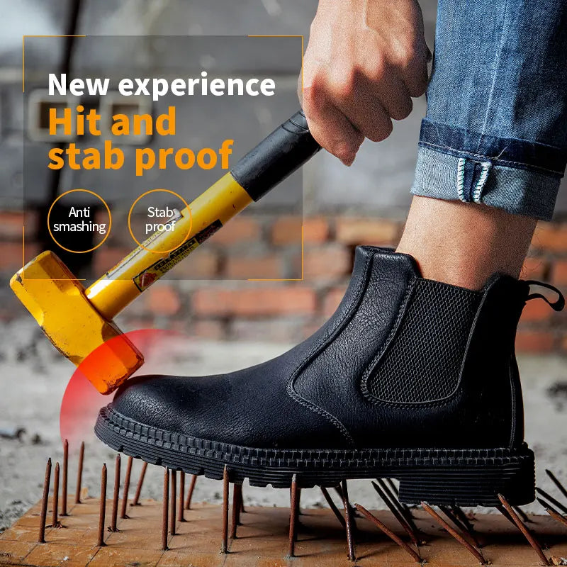 Waterproof Work & Safety Boots for Men: Leather Indestructible Boots, Winter Safety Shoes with Steel Toe - Available in 8 Colors/Options