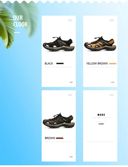 Hot Sale Summer Men's Sandals Outdoor Non-slip Men's Beach Sandals Handmade Genuine Leather Men's Shoes Fashion Men Sneakers