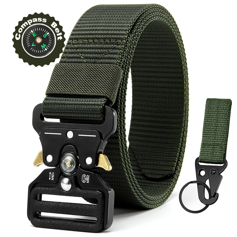 Men's Belt Army Outdoor Hunting Compass Tactical Multi Function Combat Survival Marine Corps Canvas For Nylon Male Luxury Belts