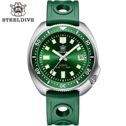 Steeldive SD1970 White Date Background 200M Wateproof AR Coating Sapphire Glass NH35 6105 Turtle Automatic Dive Diver Watch