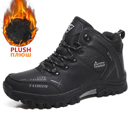 Men's Winter Snow Boots: Waterproof Leather Sneakers for Outdoor Hiking and Work - Super Warm, Available Sizes 39-47, Collection 2 - 8 Colors