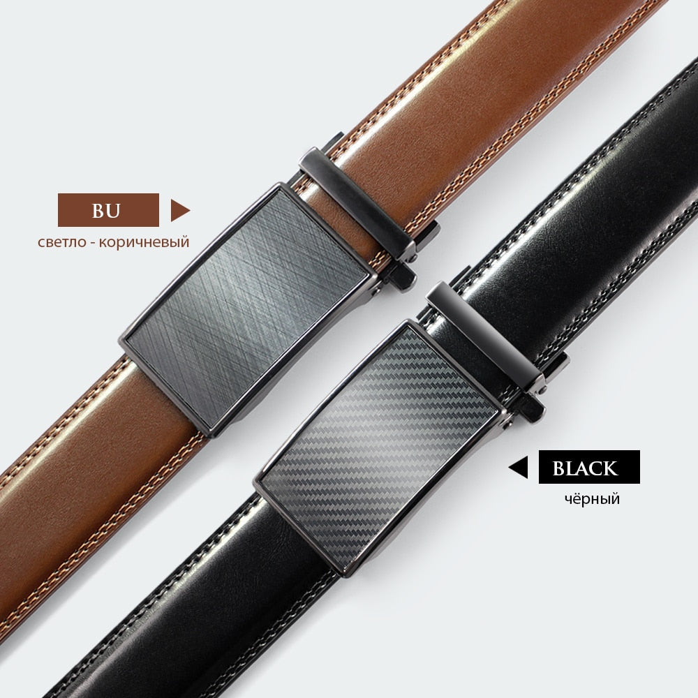 Mens Automatic Genuine Leather Leisure Fashion Ratchet Belt - Collection 1 (20 Styles)