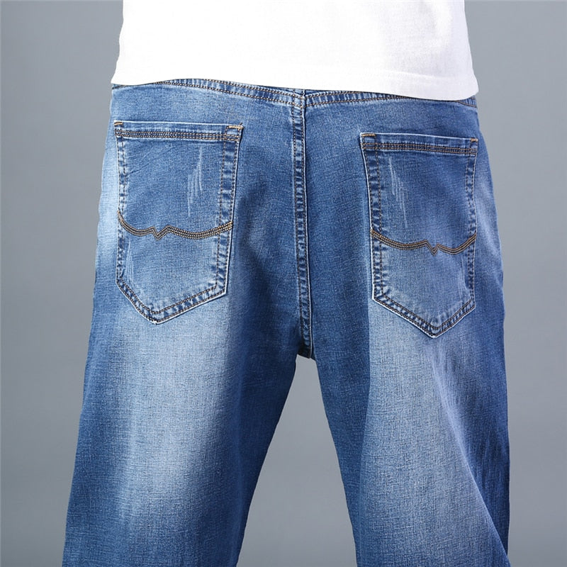 Men's Thin Classic Style Loose Straight-leg Advanced Stretch Baggy Jeans (6 Colors)