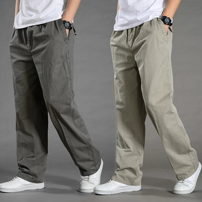 Large Size Men's Cargo Pants: Summer Spring Cotton Workwear for Casual Climbing and Jogging - Available in 9 Colors - Collection 1