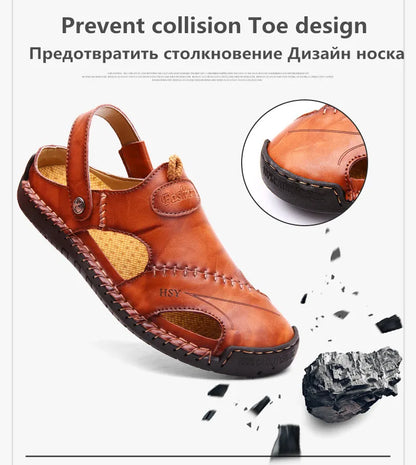 Summer Sandals Men Leather Classic Roman Sandals 2022 Slipper Outdoor Sneaker Beach Rubber Flip Flops Men Water Trekking Sandals