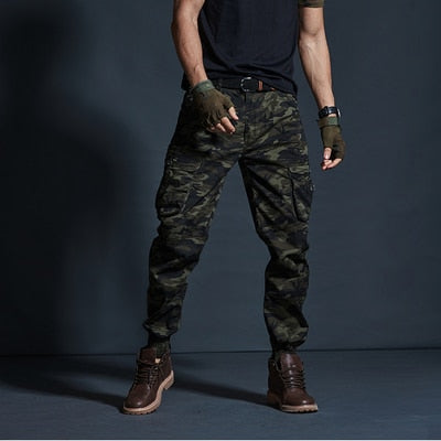 Men's Multi-Pocket Casual Tactical Khaki Camouflage Cargo Pants (6 Colors)