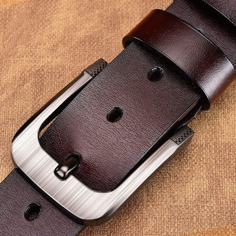 Men's High Quality Buckle Cowskin Genuine Leather Business Belt - Collection 1 (14 Styles)