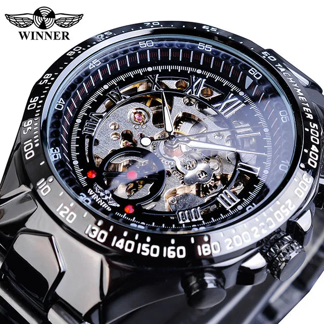 Winner Mechanical Sport Design Bezel Fashion Watch Mens Watches Top Brand Luxury Montre Homme Clock Men Automatic Skeleton Watch