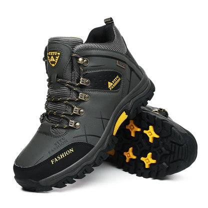 Men's Winter Snow Boots: Waterproof Leather Sneakers for Outdoor Hiking and Work - Super Warm, Available Sizes 39-47, Collection 2 - 8 Colors