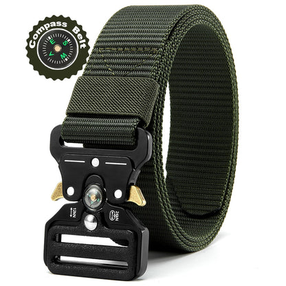 Men's Belt Army Outdoor Hunting Compass Tactical Multi Function Combat Survival Marine Corps Canvas For Nylon Male Luxury Belts