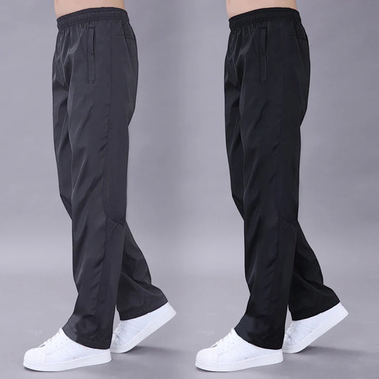 Men's Quick-Dry Breathable Sweatpants: Spring Sports Trousers with Elastic Waist, Straight Wide Joggers, and Running Tracksuit Style - 7 Colors