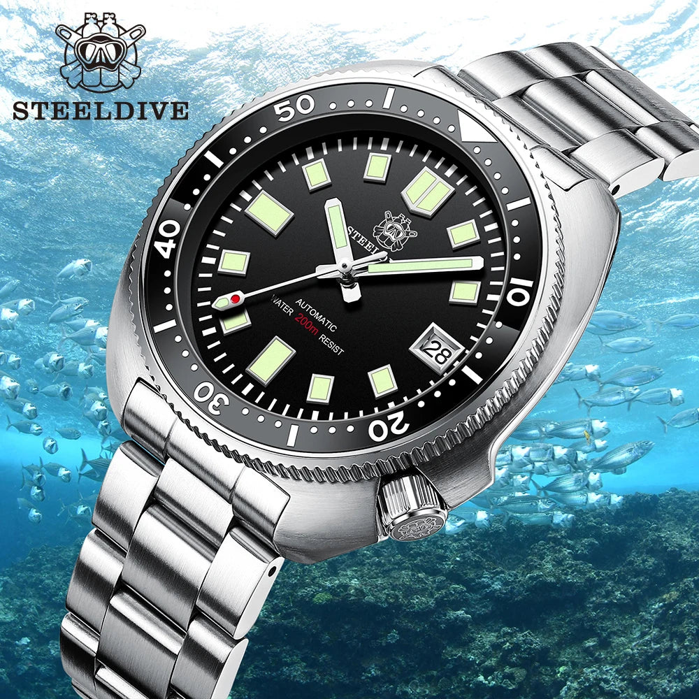 SD1970 Best Seller Steeldive Brand 44MM Sapphire Glass Ceramic Bezel Insert Luminous Men NH35 Dive Watch with Ceramic Bezel