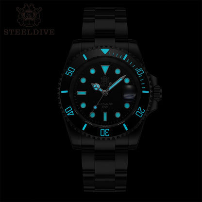 STEELDIVE SD1953 Black Dial Green Ceramic Bezel NH35 Automatic Watch 300M Waterproof Sapphire Glass Men Dive Watches