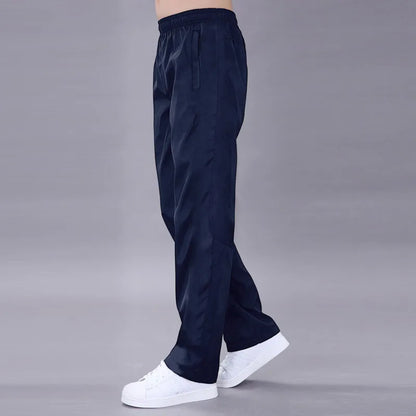 Men's Quick-Dry Breathable Sweatpants: Spring Sports Trousers with Elastic Waist, Straight Wide Joggers, and Running Tracksuit Style - 7 Colors