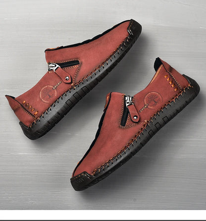 Handmade Leather Men Shoes Casual Slip On Loafers Breathable Leather Shoes Men Flats Hot Sale Moccasins Tooling Shoes Plus Size