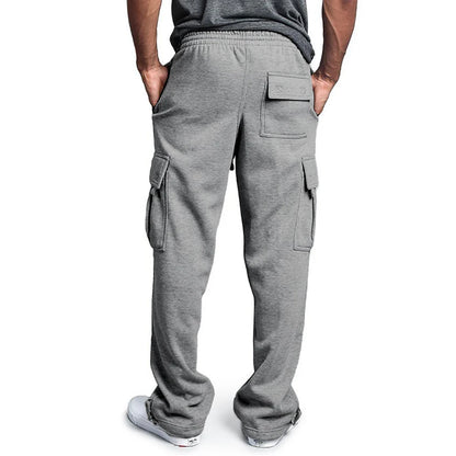 Men's Sweatpants: Straight Fit Joggers, Loose Oversized Drawstring, Multi-pocket Sports Pants - 4 Colors