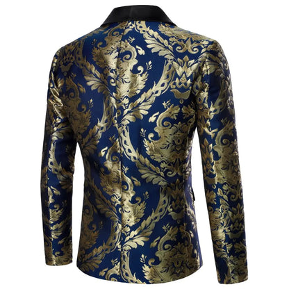 Men's Textured Embroidery Luxury Blazer: Perfect for Business, Banquets, Casual Street Style, and Stage Performances - A Versatile Men's Coat