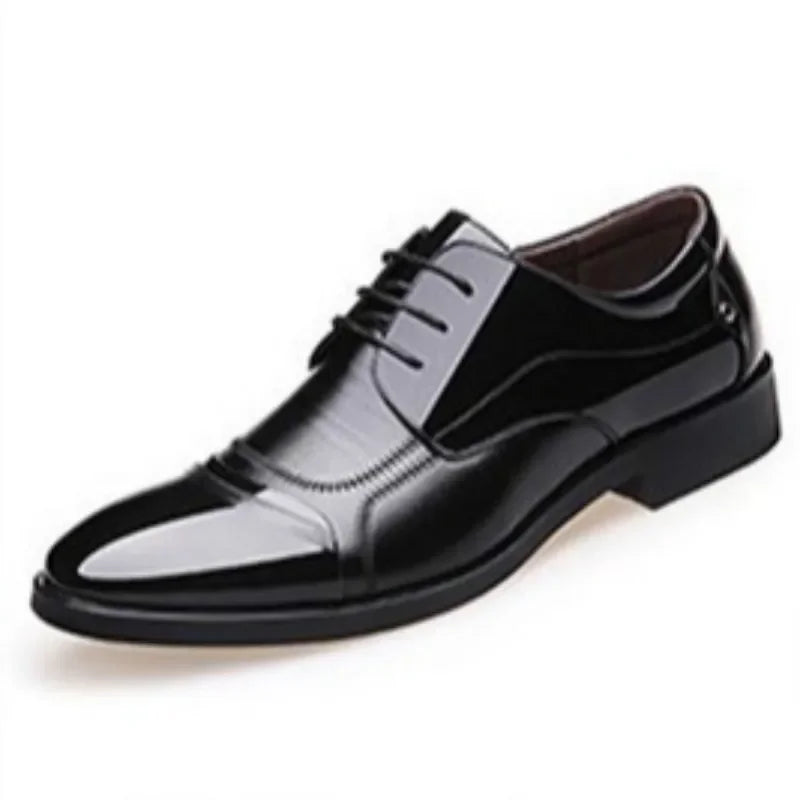 New Lace-Up Leather Men's Dress Shoes: Luxury Business Oxford Footwear for Office and Wedding - Available in 4 Colors