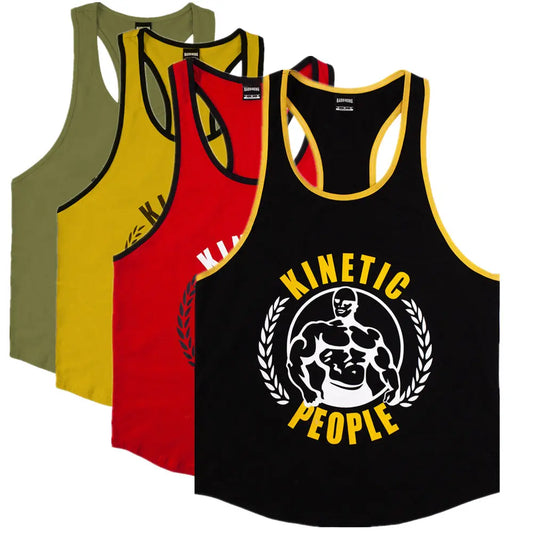 Men's Summer Gym Sleeveless Shirt: Bodybuilding Tank Top for Fitness Training - Cotton Print Stringer Undershirt Casual Vest, Available in 7 Colors