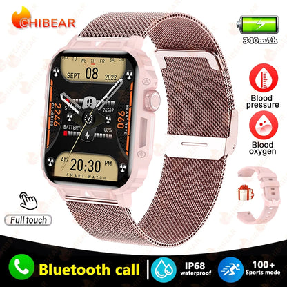 New Outdoor Sports Smart Watch Men 1.95 inch Heart Rate Blood Oxygen Waterproof BT Call Smartwatch Men's Gift For Android IOS