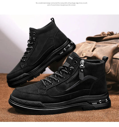 CYYTL Mens Boots Casual Winter Shoes Leather Ankle Cowboy Combat Tactical Chelsea Hiking Outdoor Sneakers Designer Luxury Tennis