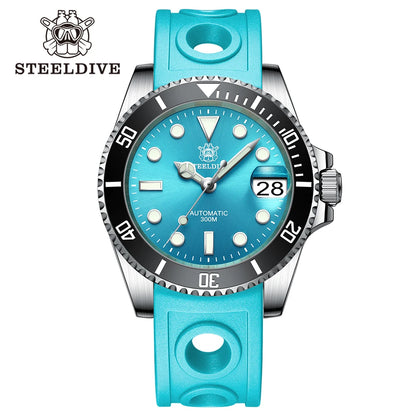 STEELDIVE SD1953 Black Dial Green Ceramic Bezel NH35 Automatic Watch 300M Waterproof Sapphire Glass Men Dive Watches