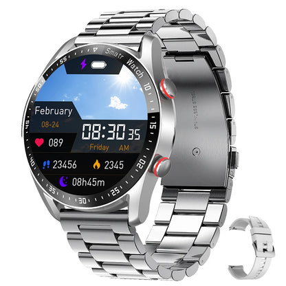 ECG+PPG Bluetooth Call Smart Watch for Men: Laser Health Monitoring, Blood Pressure, Fitness, Sports Watch, Waterproof Smartwatch with Box.