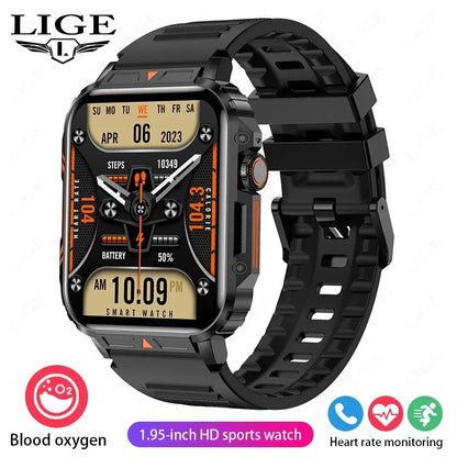 Smartwatch 1.95'' IPS Screen Health Monitoring 340 Big Battery IP68 Waterproof Sport Fitness Android IOS for Men