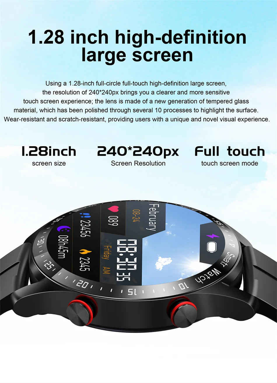 ECG+PPG Bluetooth Call Smart Watch for Men: Laser Health Monitoring, Blood Pressure, Fitness, Sports Watch, Waterproof Smartwatch with Box.