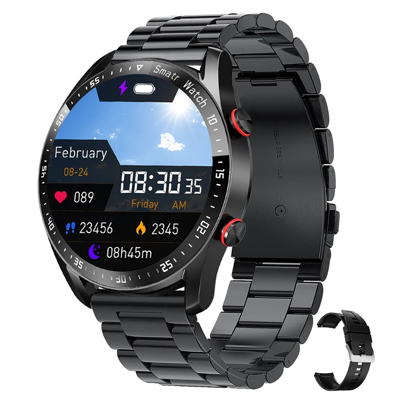 ECG+PPG Bluetooth Call Smart Watch for Men: Laser Health Monitoring, Blood Pressure, Fitness, Sports Watch, Waterproof Smartwatch with Box.