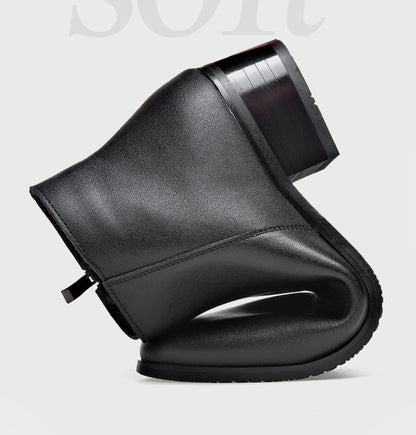 British Business Leather Boots for Men High Heels Pointed Toes and Fleece Chelsea Boots Male Fashion Casual Shoes Man